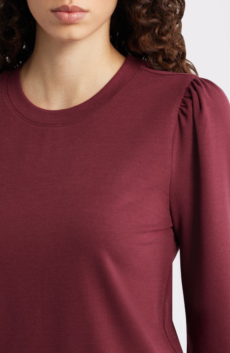 Caslon<sup>®</sup> Blouson Sleeve Top, Alternate, color, Burgundy Tannin