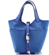 Pre-Owned Hermes Cargo Picotin Lock Bag Canvas and Swift PM