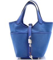 Pre-Owned Hermes Cargo Picotin Lock Bag Canvas and Swift PM