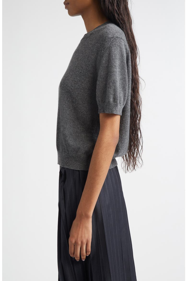 Short Sleeve Cashmere Sweater, Alternate, color, SMOKE MAYFAIR