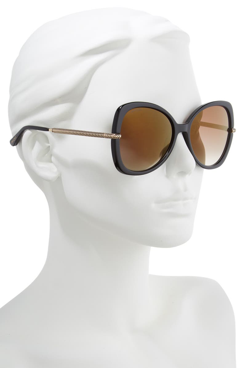 Jimmy Choo Cruz 58mm Butterfly Sunglasses, Alternate, color,