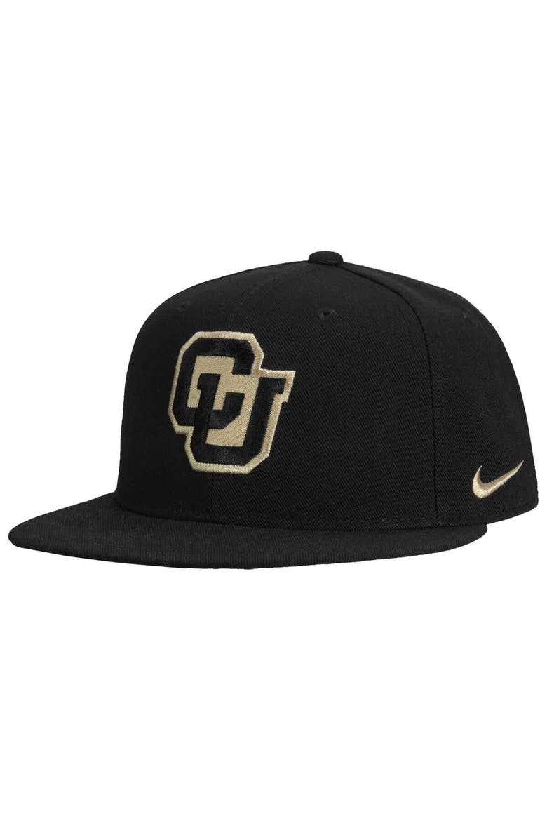 Men's Nike Black Colorado Buffaloes Prime Pro Flat Brim Fitted Hat, Alternate, color, Black