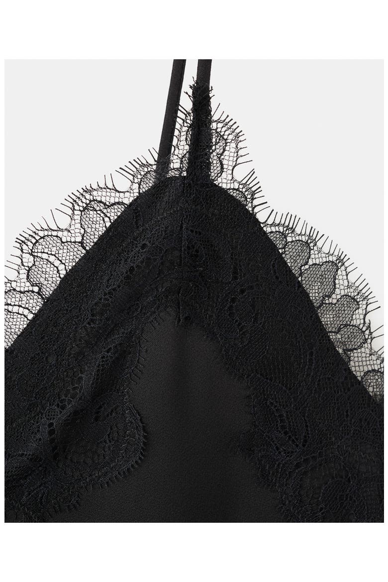 Asymmetrical Lace Lingerie Top, Alternate, color, BLACK