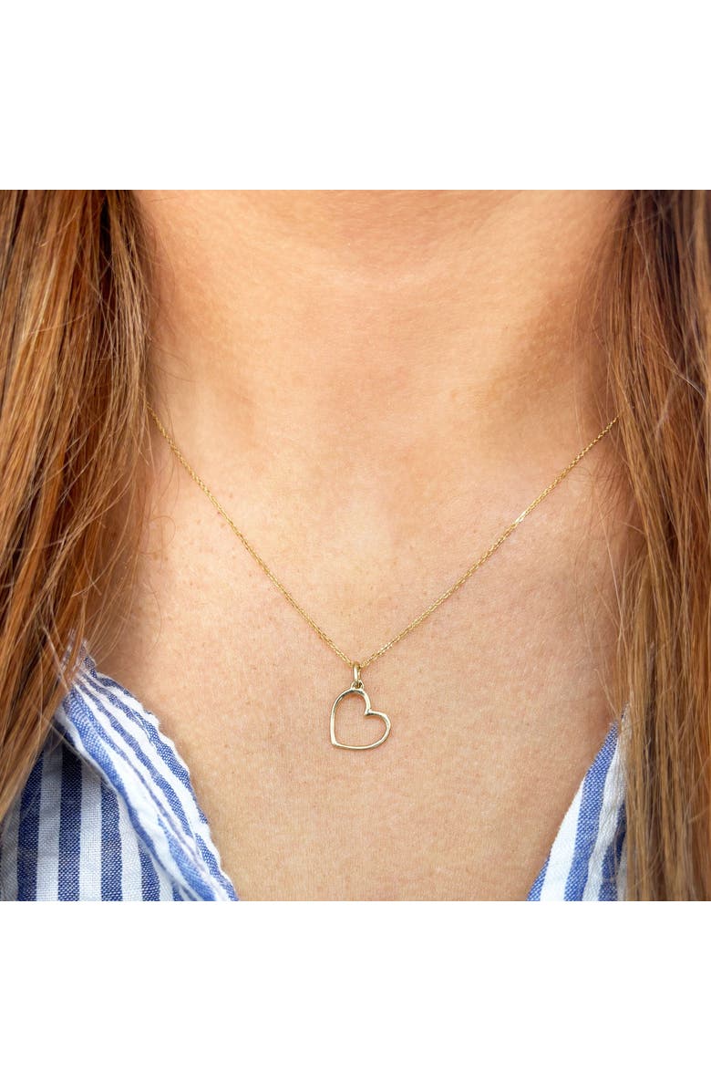 The Lovery Fine Jewelry Mini Gold Heart Charm, Alternate, color, Yellow Gold