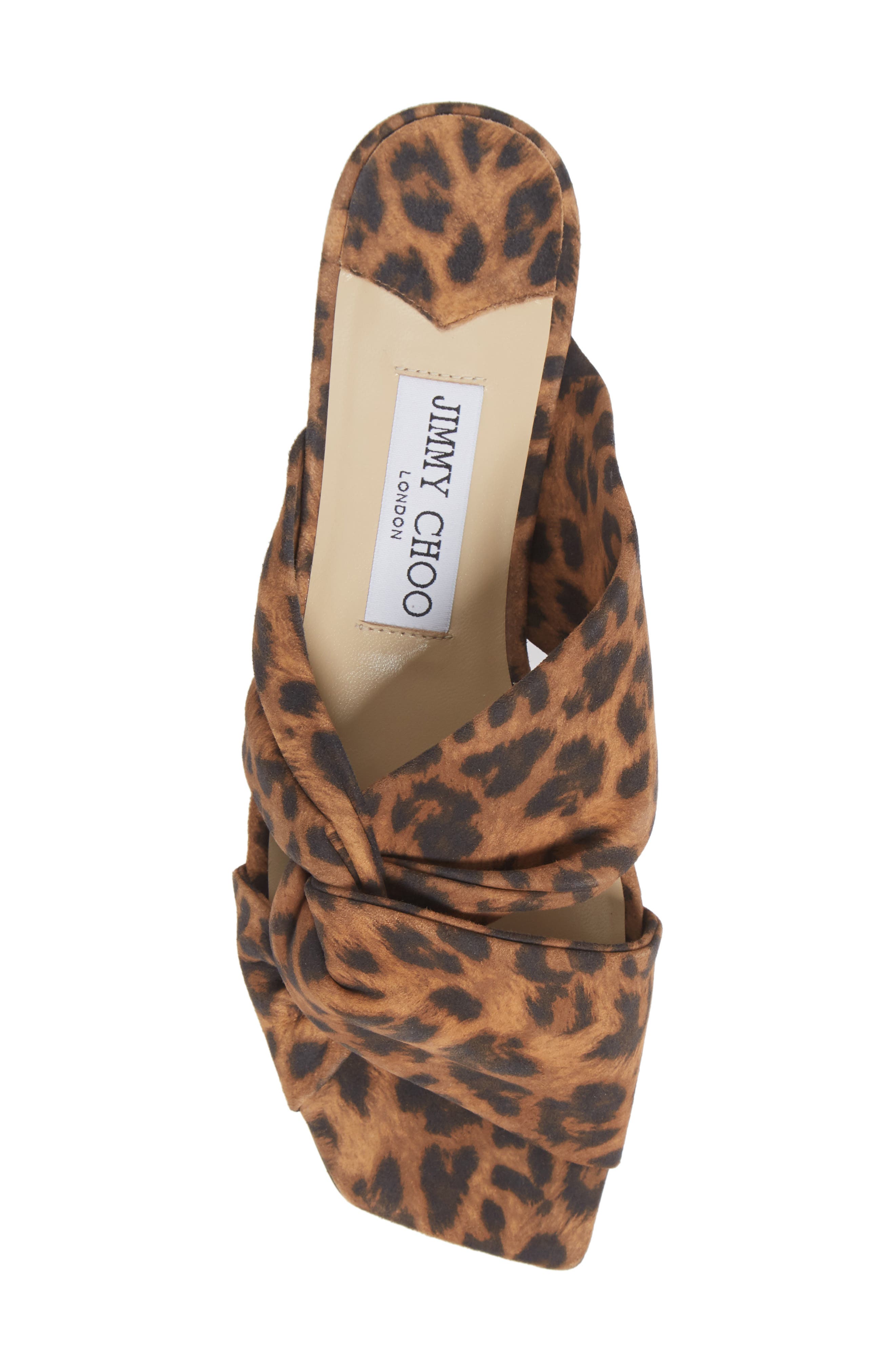 Jimmy Choo Narisa Leopard Print Twist Slide Sandal, Alternate, color, 
