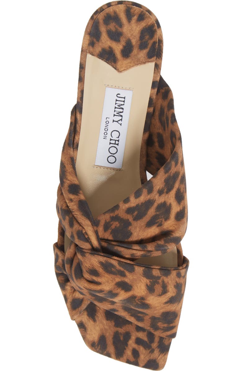 Jimmy Choo Narisa Leopard Print Twist Slide Sandal, Alternate, color,