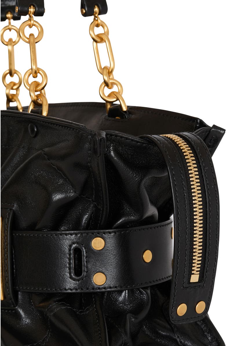 Balmain Calfskin leather Anthem bag, Alternate, color, Black