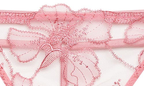 Fleur Du Mal Harper Embroidery V-string In Pink