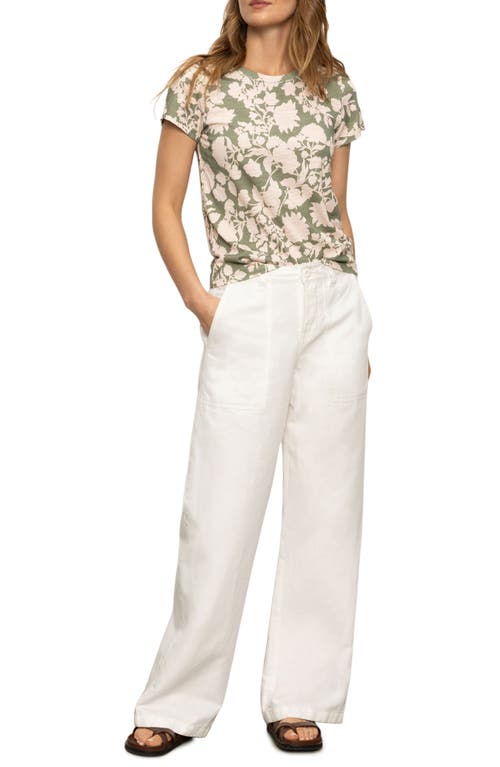 Sanctuary The Perfect Geo Print Cotton Blend Knit Top In Mint Leaves