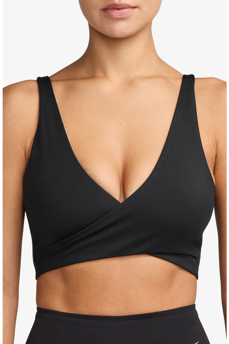 Capsule Crossover Dri-FIT Light Support Padded Bra, Main, color, BLACK/ DK SMOKE GREY