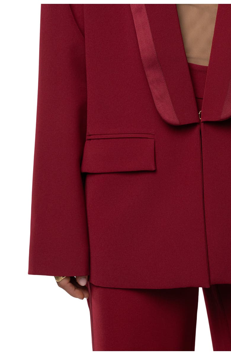 JLUXLABEL Suite Life Woven Blazer, Alternate, color, Burgundy