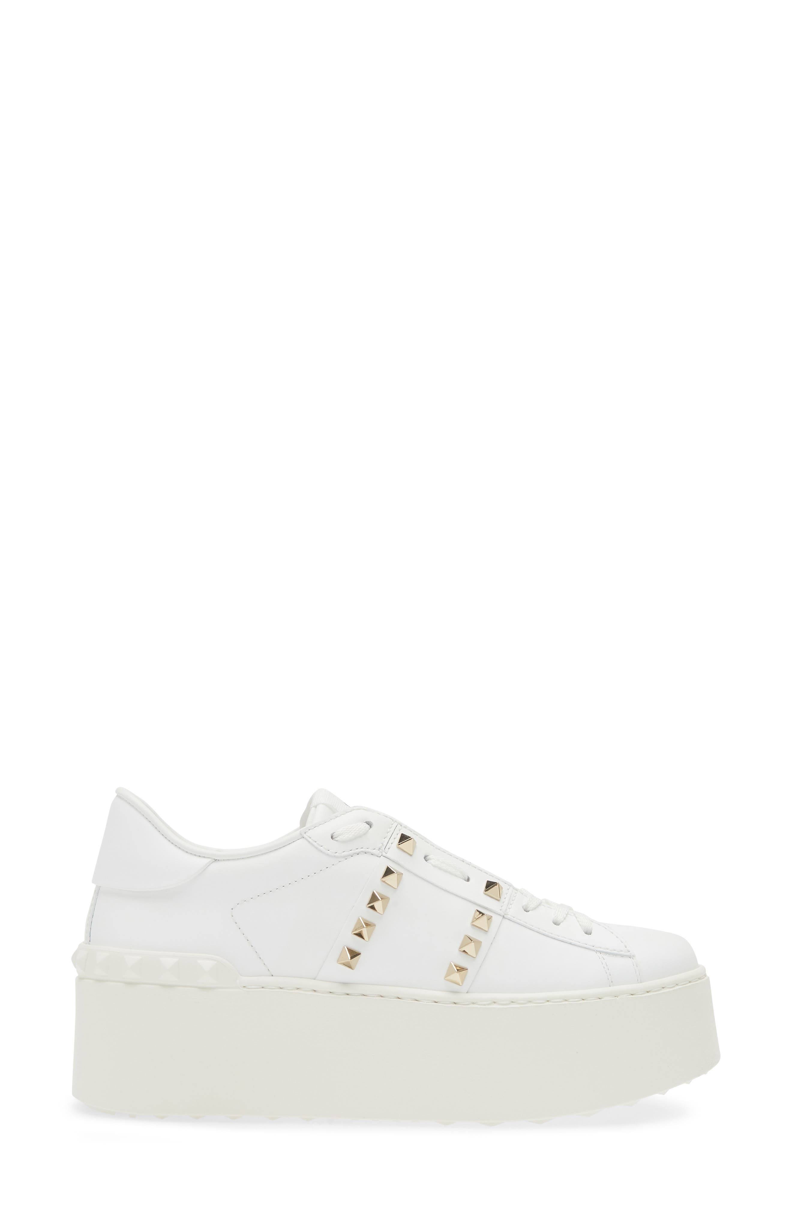 Valentino Garavani Rockstud Untitled Platform Sneaker, Alternate, color, 0Bo Bianco