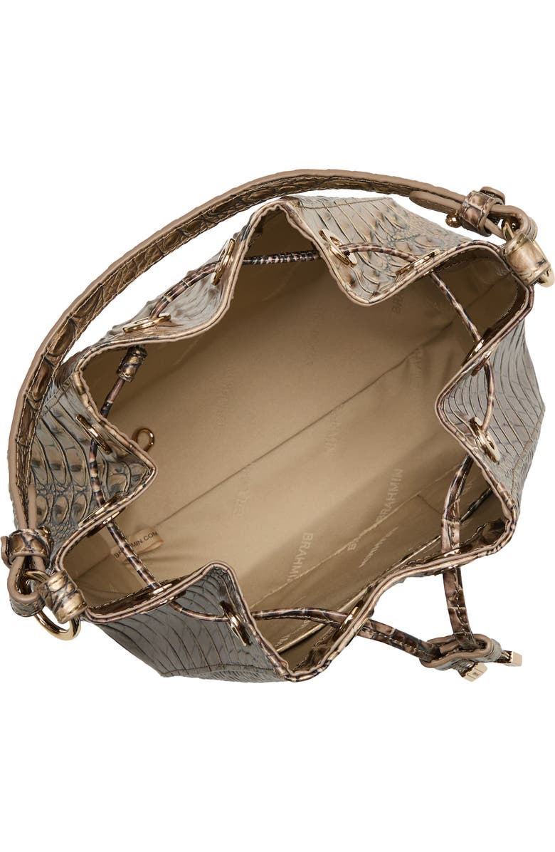 Brahmin Melinda Croc Embossed Leather Bucket Bag, Alternate, color,