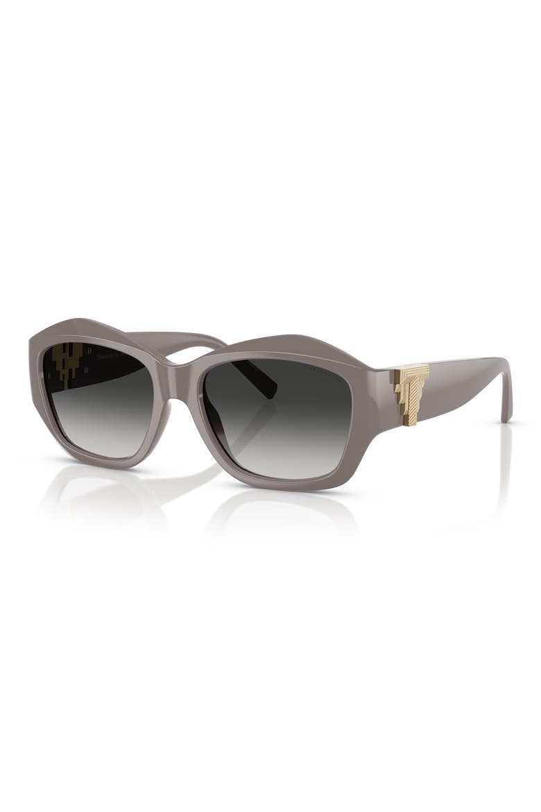 54mm Gradient Pillow Sunglasses, Alternate, color, CHOCOLATE TRUFFLE / GREY