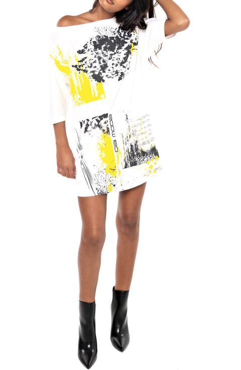 Unity Abstract Print Cotton Blend T-Shirt Dress