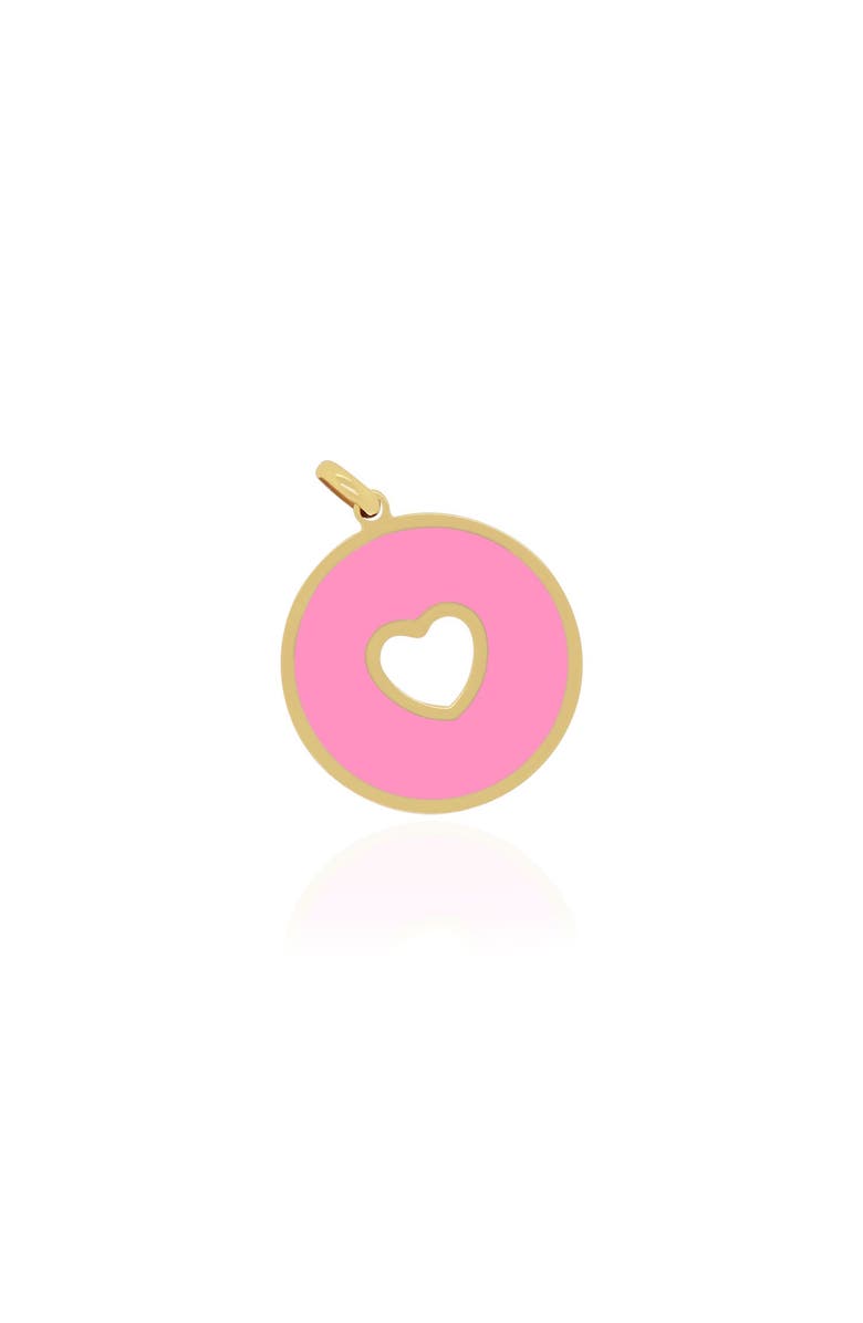 The Lovery Fine Jewelry Bubblegum Pink Donut Heart Charm, Main, color, 