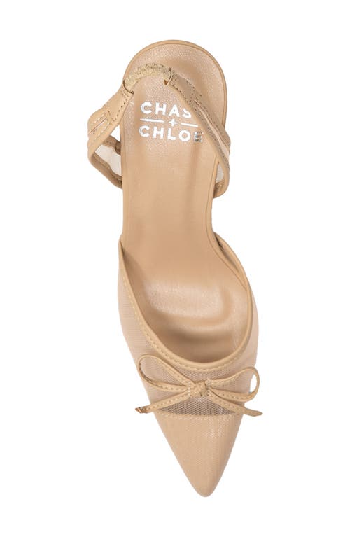 Chase & Chloe Chase And Chloe Sofie Bow Mesh Slingback Pump