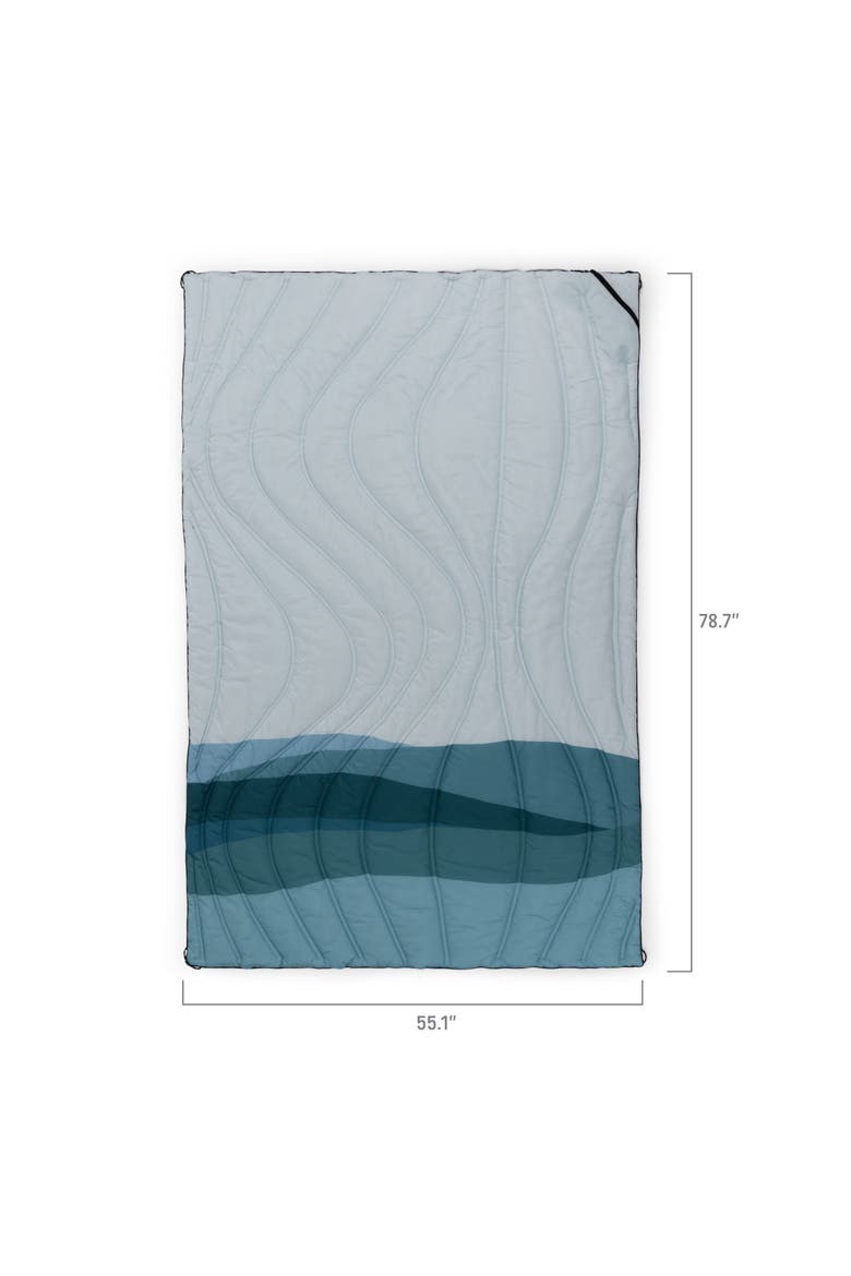 Aura Outdoor Puffer Blanket, Alternate, color, Morning Ocean