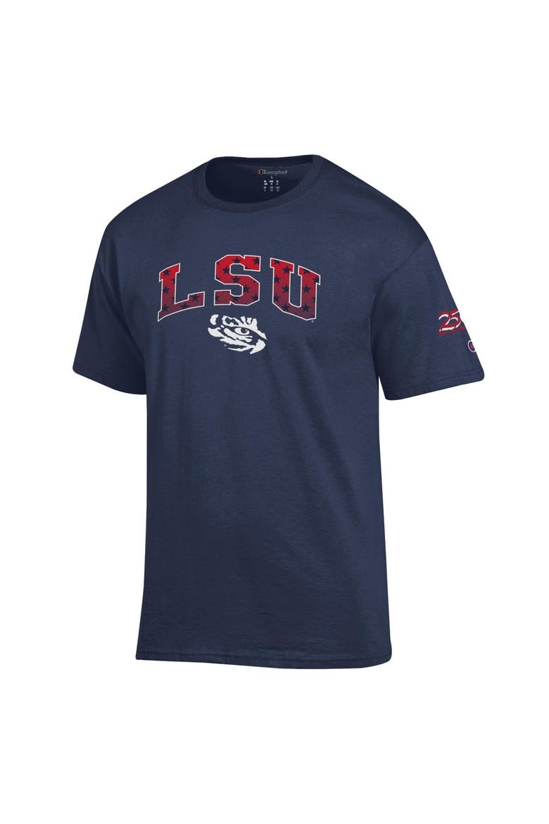 Men's Champion Navy LSU Tigers Americana 250th Arch T-Shirt, Alternate, color, Navy