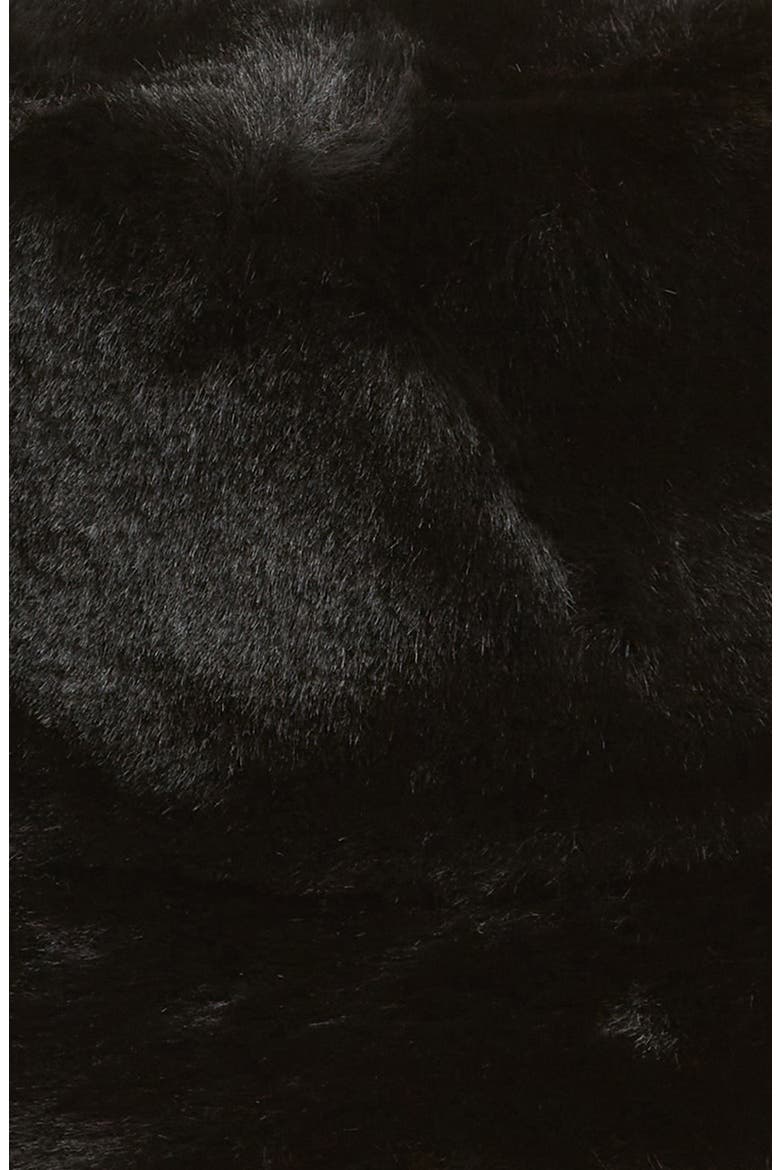 Faux Fur Bucket Hat, Alternate, color, BLACK