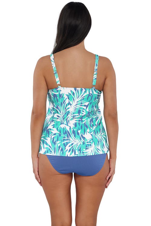 Sunsets Escape Jenna Tankini Swimsuit Top In Sea Breeze Sandbar Rib