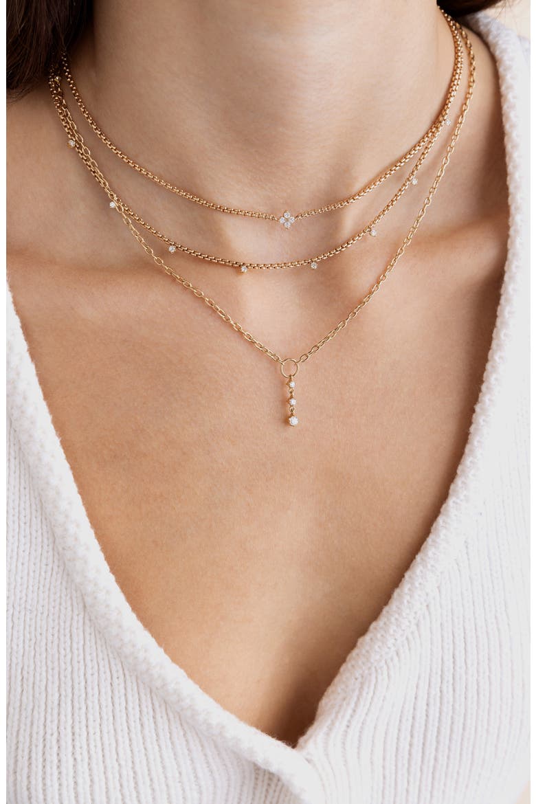 14K Gold Diamond Pendant Necklace, Alternate, color, 14K YELLOW GOLD