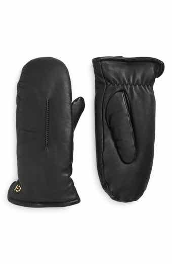 Cole Haan Faux Fur Lined Leather Mittens