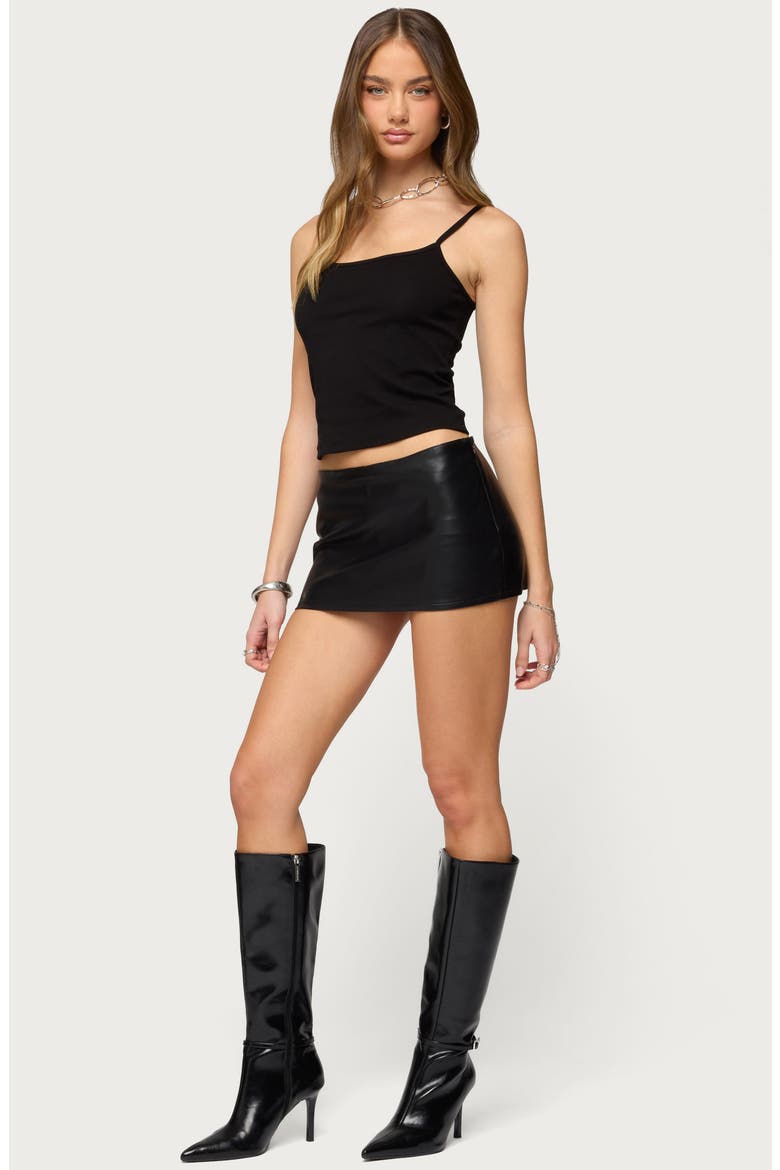 Viki Faux Leather Miniskort, Alternate, color, BLACK