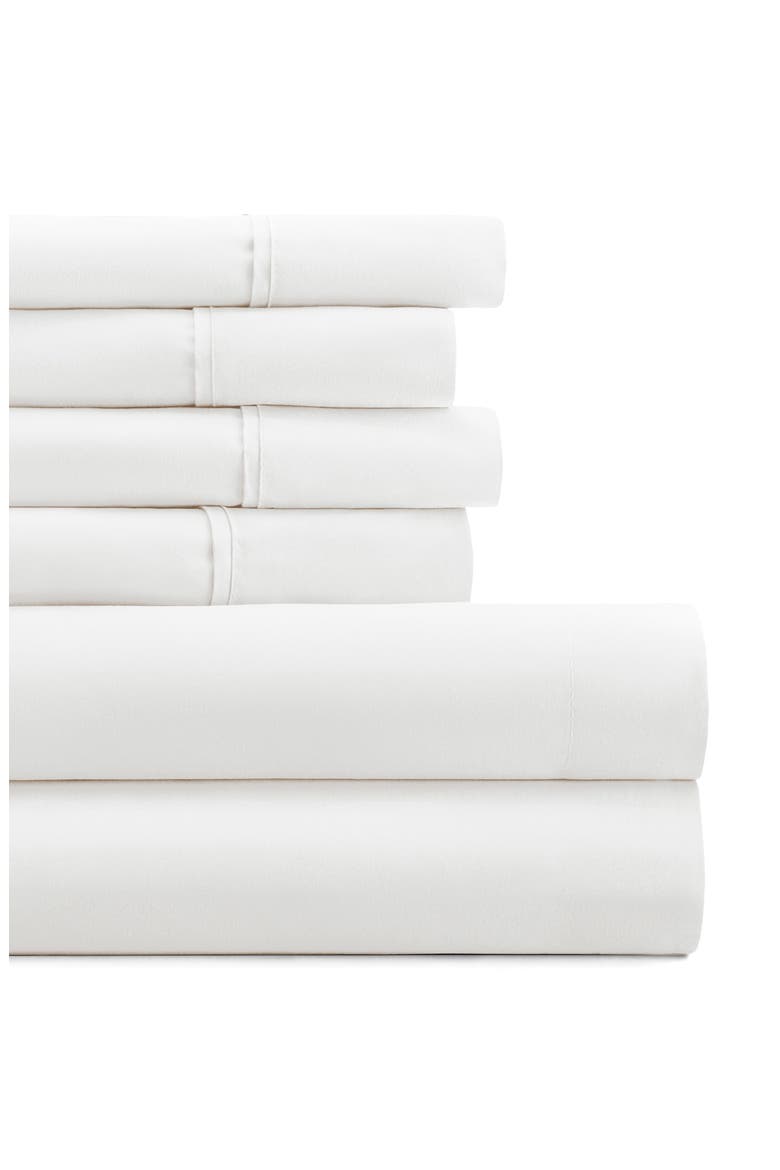 6-Piece Microfiber Solid Sheet Set, Alternate, color, WHITE