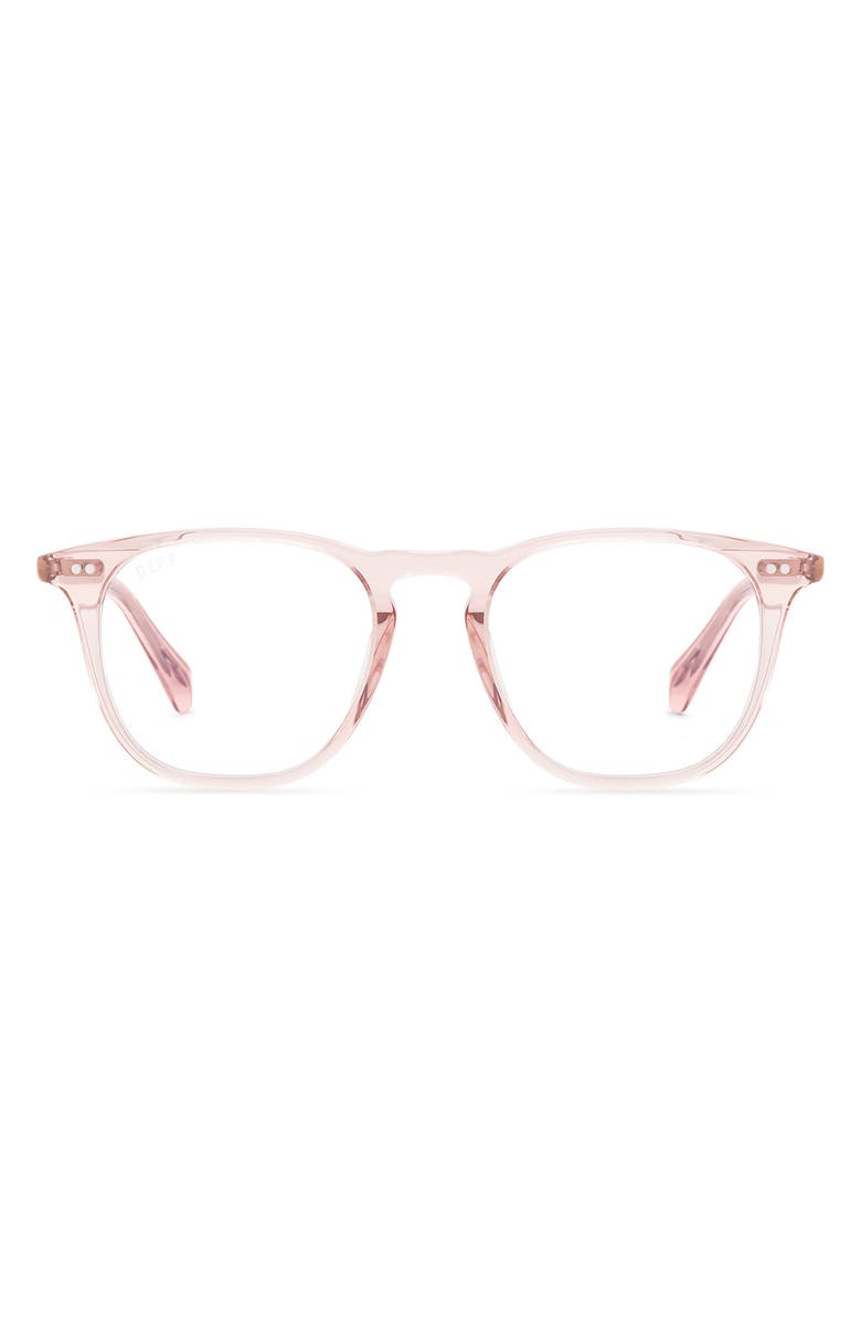 DIFF Maxwell 49mm Small Round Optical Glasses, Main, color, Azalea Crystal / Clear