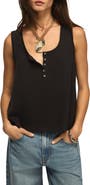 Lucky Brand Lace Trim Henley Tank