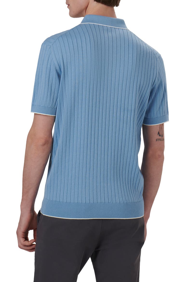 Ribbed Polo Sweater, Alternate, color, AIR BLUE