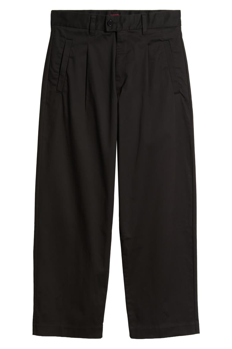 Pleated Wide Leg Trousers, Main, color, BLACK