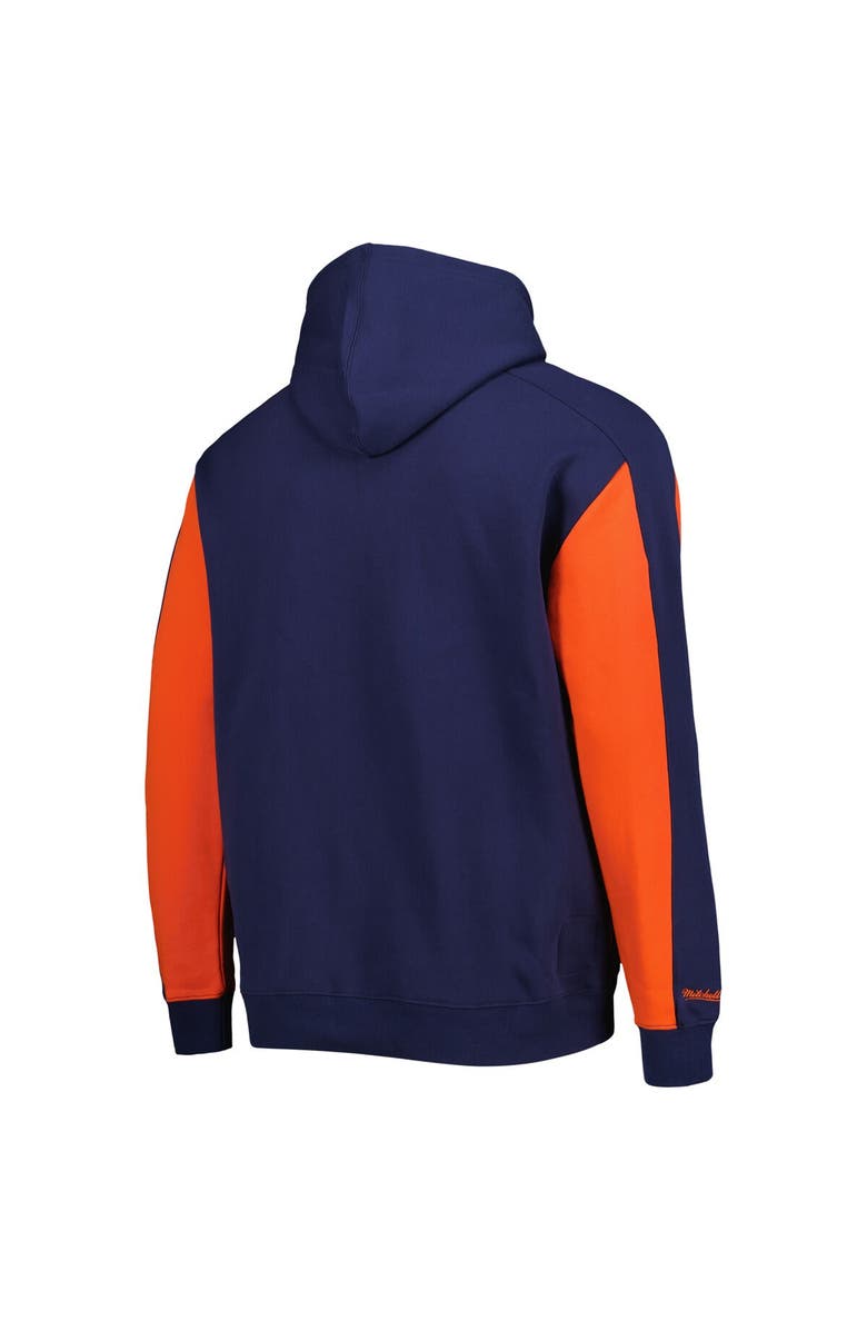 Mitchell & Ness Men's Mitchell & Ness Navy/Orange Houston Astros Colorblocked Fleece Pullover Hoodie, Alternate, color, Navy