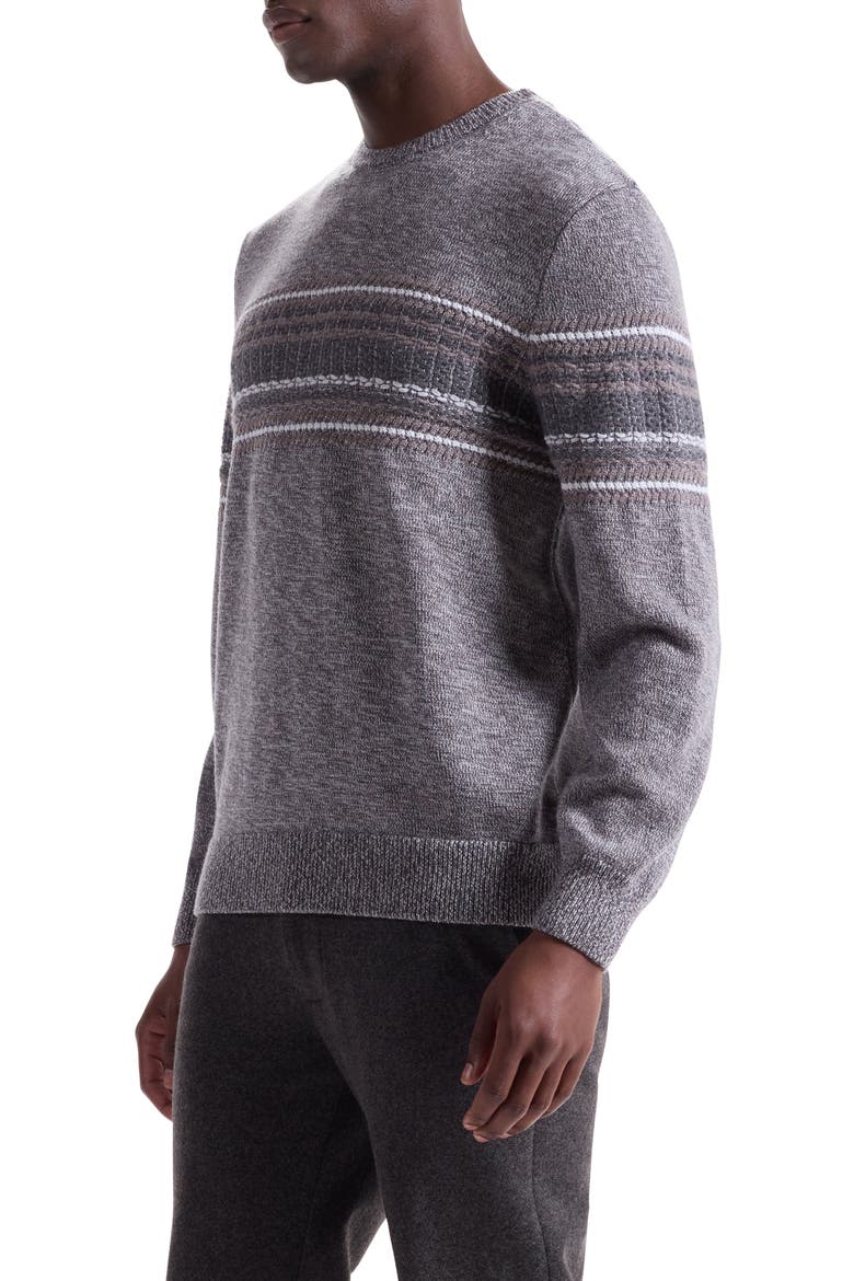 Chest Stripe Merino Wool Sweater, Alternate, color, WALNUT