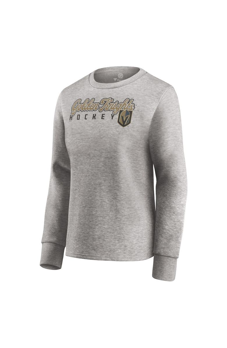 FANATICS Women's Fanatics Branded Heathered Gray Vegas Golden Knights Fan Favorite Script Pullover Sweatshirt, Alternate, color,
