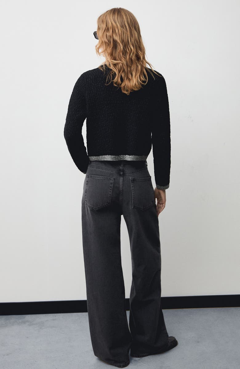 MANGO Metallic Knit Jacket, Alternate, color, 