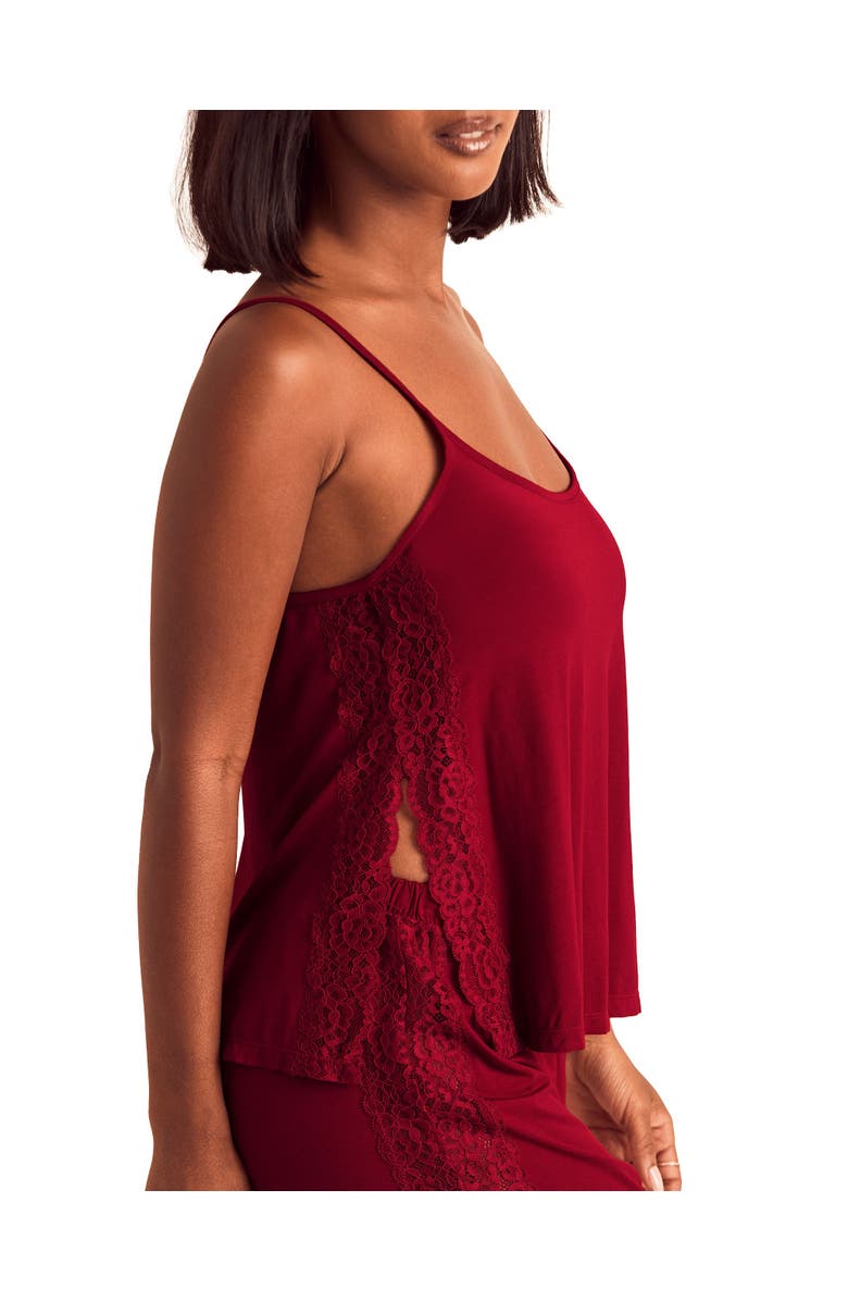 Adore Me Marsha Pajama Cami & Jogger Set, Alternate, color, Dark Red