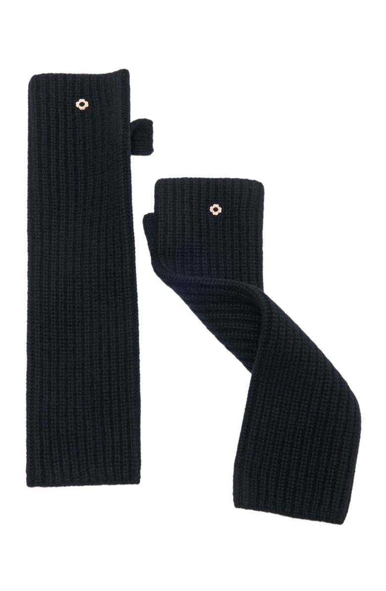 maje Wool and cashmere gloves, Alternate, color, Black