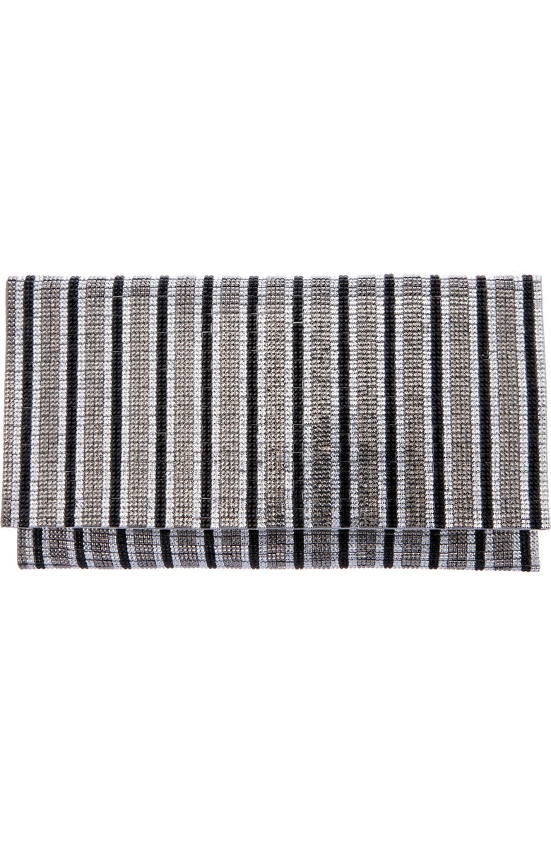 Nina Crystal Stripe Clutch, Main, color, Gunmetal Multi