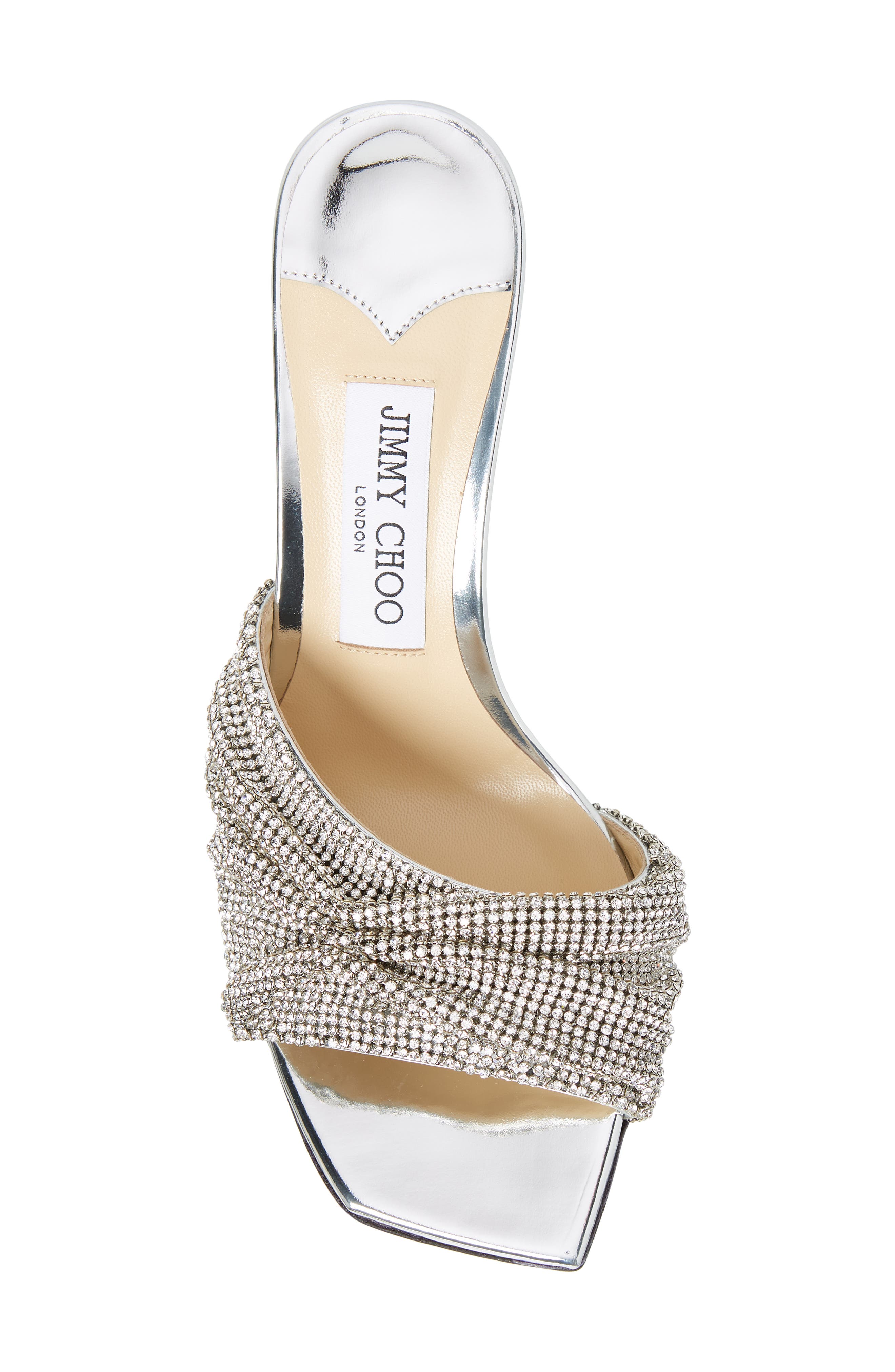 Jimmy Choo Naria Crystal Mesh Slide Sandal, Alternate, color, 