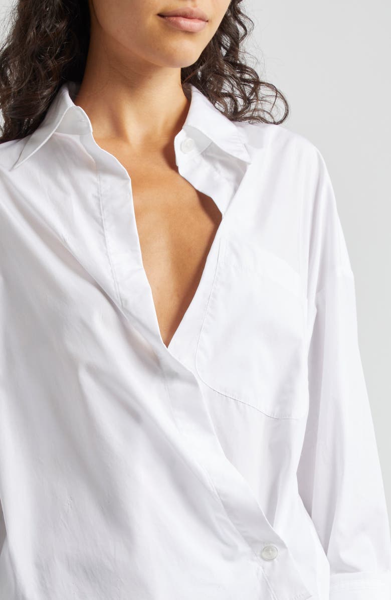 TWP Run Don't Walk Asymmetric Button-Up Shirt, Alternate, color, 