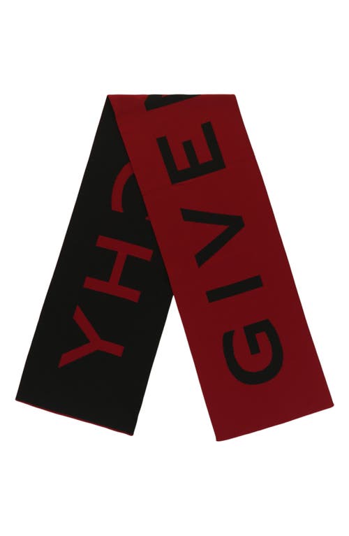 Givenchy 4g Reversible Wool Scarf In Red