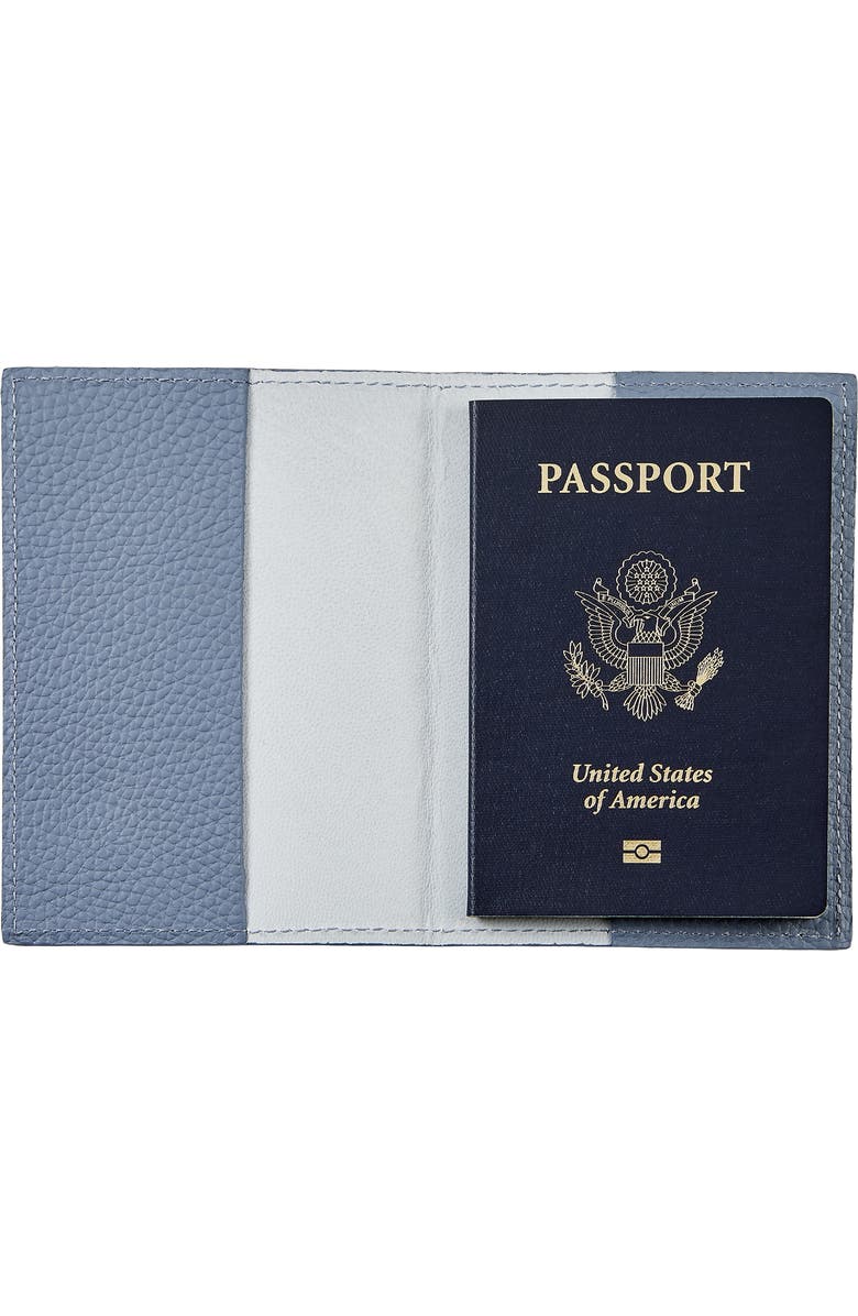 Graphic Image Leather Passport Cover, Alternate, color, Slate Blue