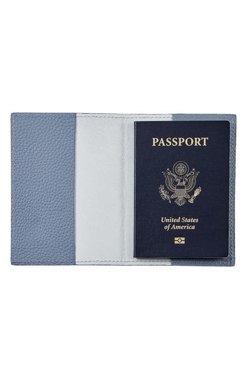 Graphic Image Leather Passport Cover In Blue