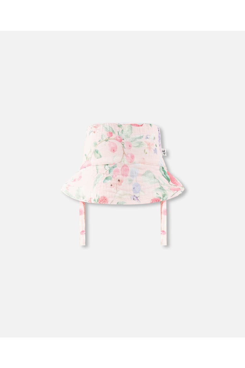 Cotton Muslin Printed Berries Hat, Main, color, Pink Printed Berries