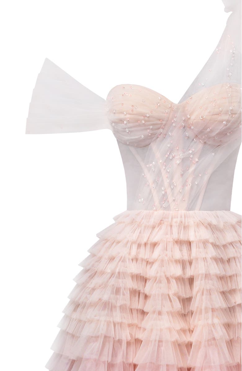 Milla Charming Ball Gown With The Frill-Layered Ombre Maxi Skirt, Alternate, color, 