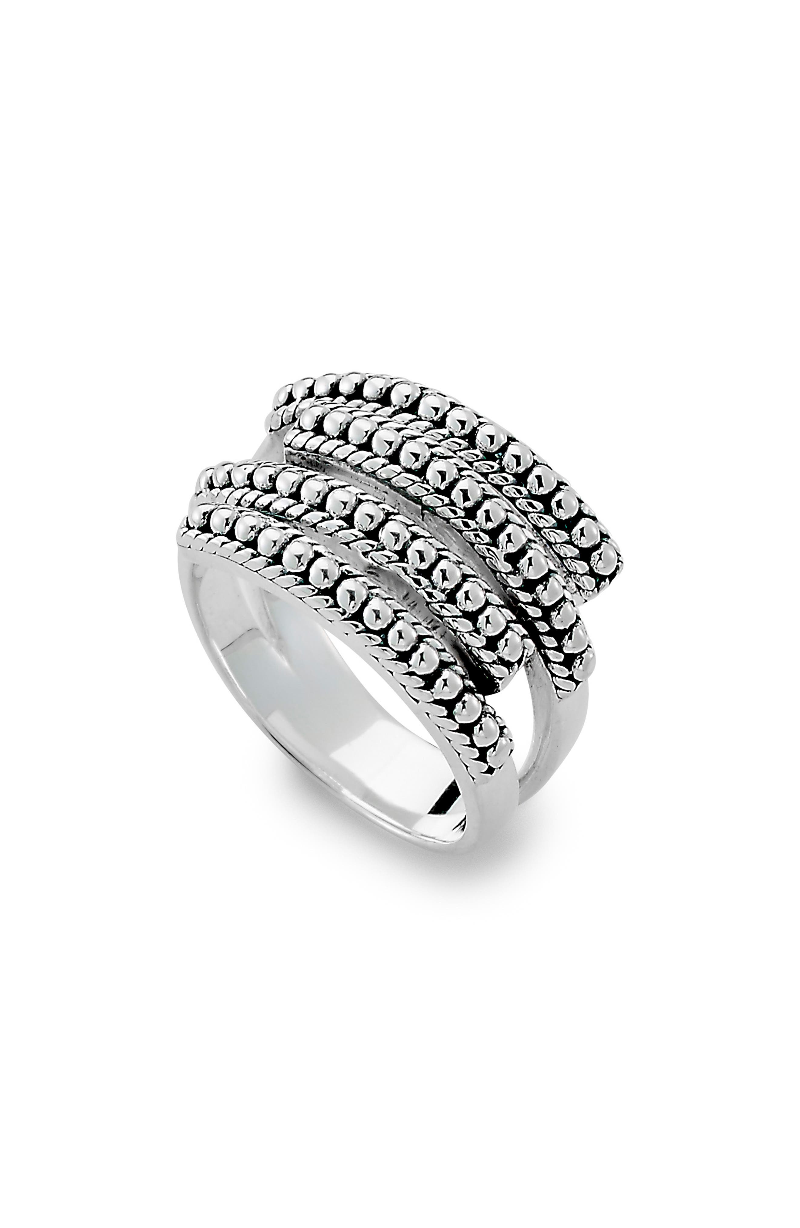 SAMUEL B. Sterling Silver Multi-Row Beaded Design Ring