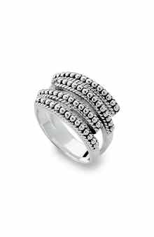 SAMUEL B. Sterling Silver Multi-Row Beaded Design Ring