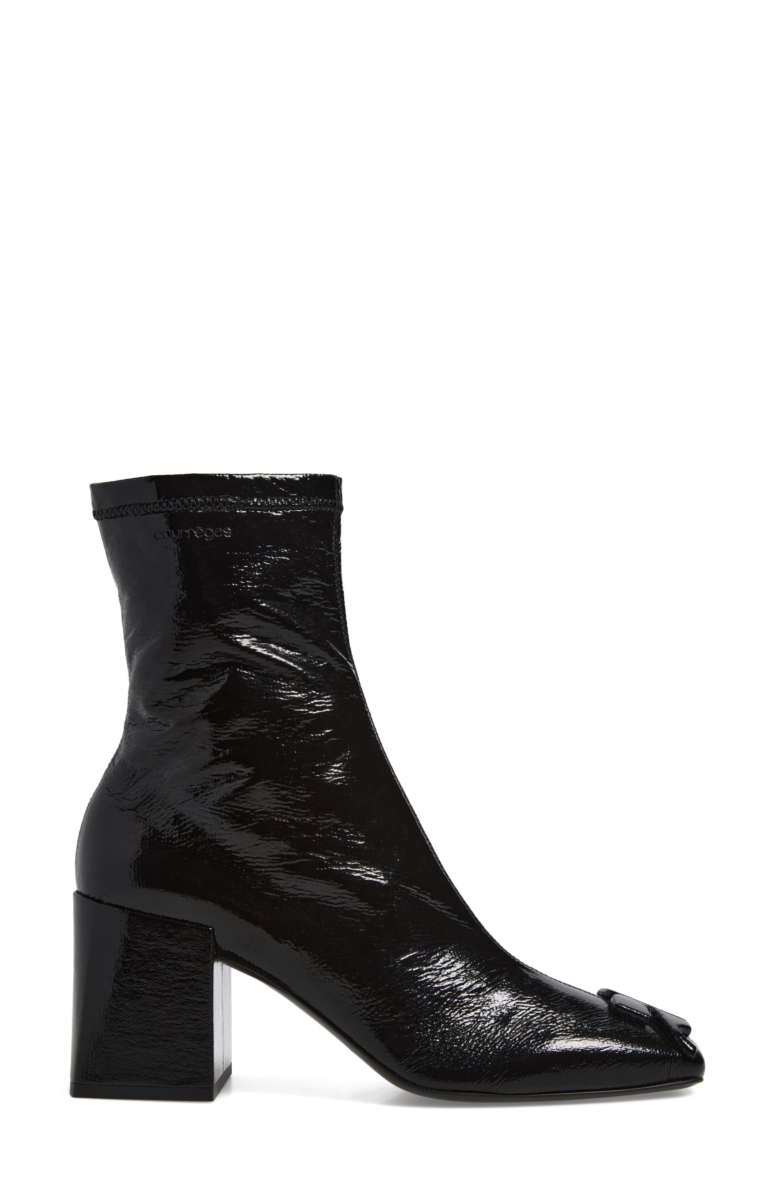 Courrèges Re-edition Vinyl Ankle Boot, Alternate, color, Black